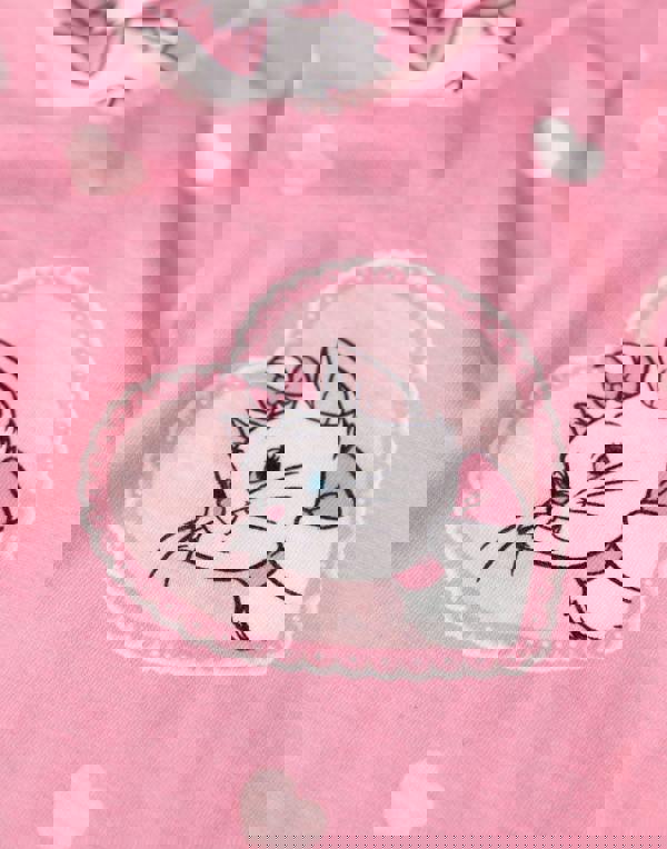 Disney Womens Pink Marie Short Sleeve Long Leg Pyjama Set