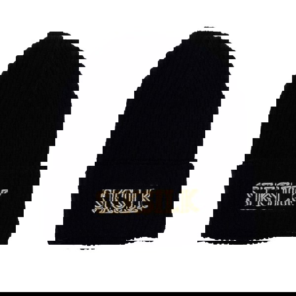 SikSilk Core Embroidered Logo Beanie - Black