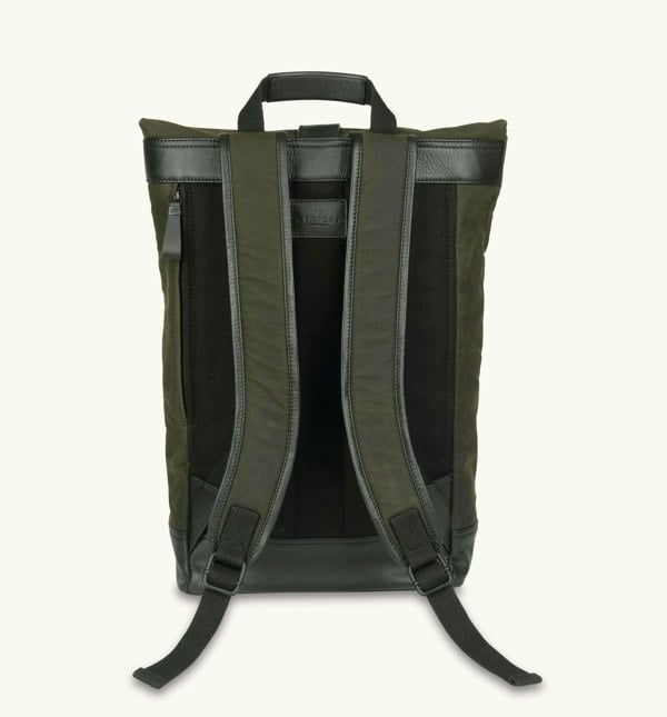 Apatchy London The Cavendish Waxed Canvas & Leather Backpack