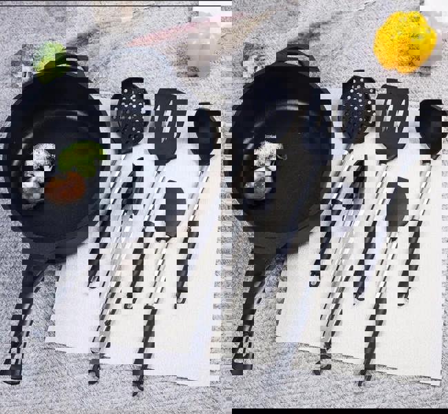 Anygleam Kitchen Utensils Non-stick Grey/ Silver 5 Set Cooking Tool Accessories Heat Resistant Kitchenware