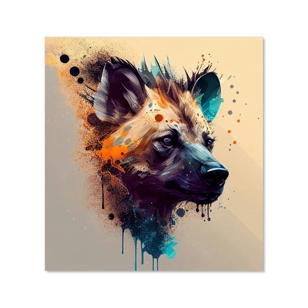 Warren Reed - Designer Hyena Face Splashart Light Background Kitchen Splashback