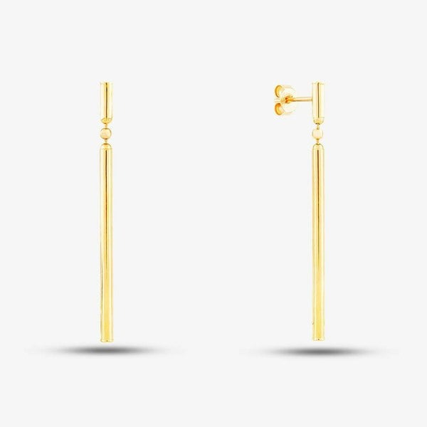 T. H. Baker 9ct Yellow Gold Round Bar Dropper Earrings 1.56.3939