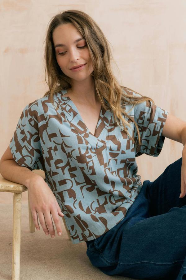Orchard Linen Blend Shell Top Mocha