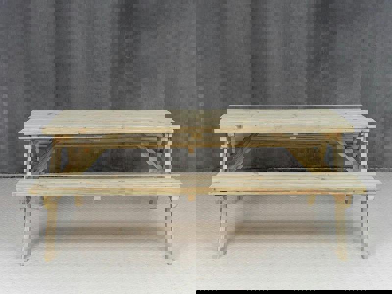 Fortem Pub-Style Picnic Table and Benches Set – Wooden Outdoor Dining Set for Gardens, Patios, and Pubs