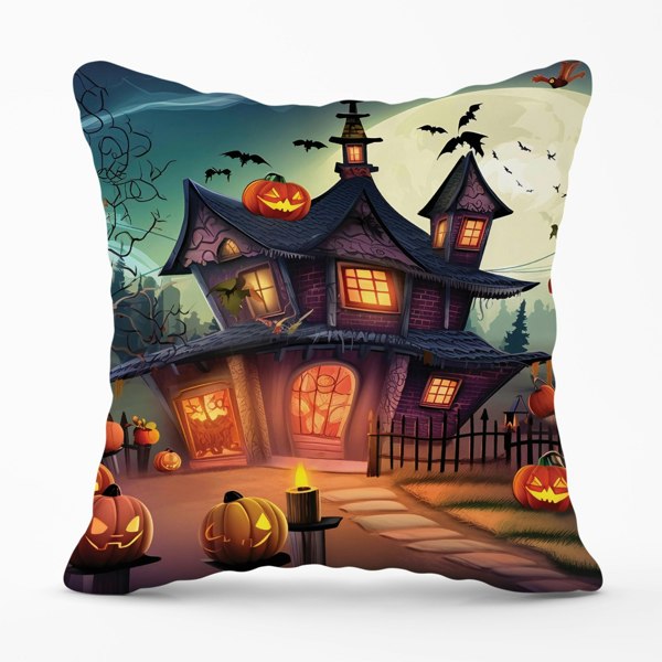 Warren Reed Spooky Halloween House Cushions