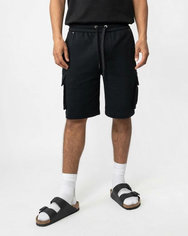 Moose Knuckles Hartsfield Mens Cargo Shorts - Black 292 - CHO - Designer Mens Shorts