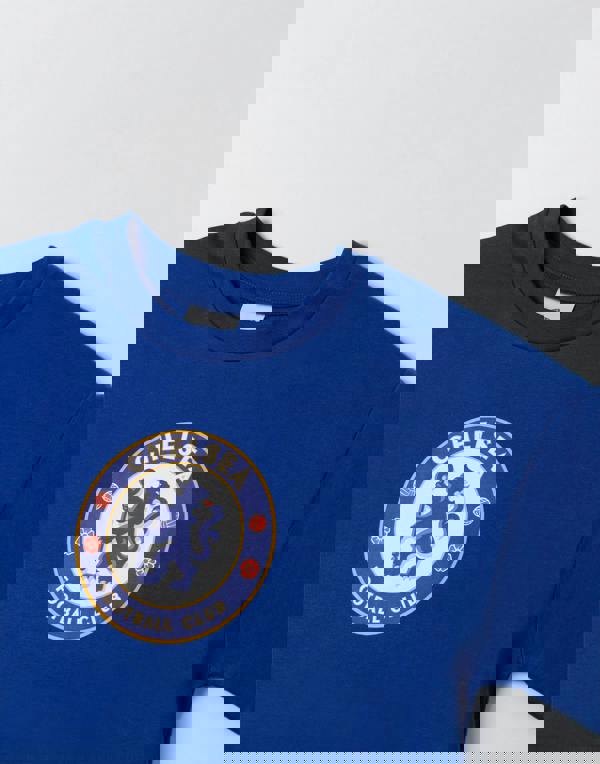 Chelsea Boys Blue Logo Short Sleeve Long Leg Pyjama Set