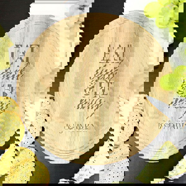 Personalised Memento Company Personalised Eat Drink & Be Merry Rectangular Chopping Board