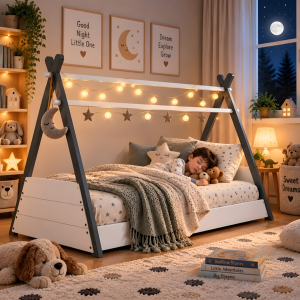 Maserri EXETER Montessori Style House Bed for Girls and Boys