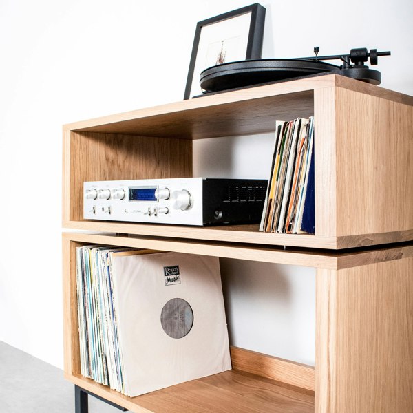 The Urban Editions Tall Stack Minimalist Record Player Stand