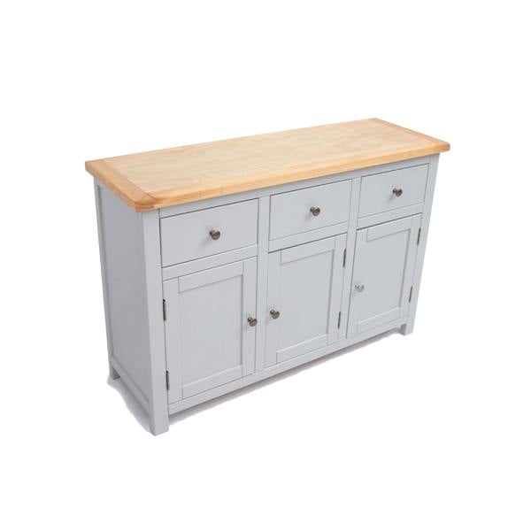Cabinet Bits Argenta Light Grey 3 Drawer 3 Door Sideboard Brass Knob