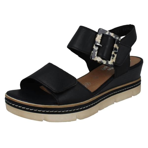 Remonte Ladies Remonte Leather Wedge Sandals D2L53