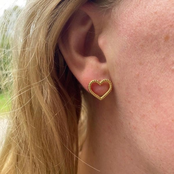 Twisted Heart Stud Earrings - Reeves & Reeves