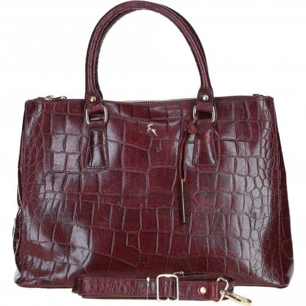 'Lucido Tesoro' Three Section Real Leather Bag: DM3