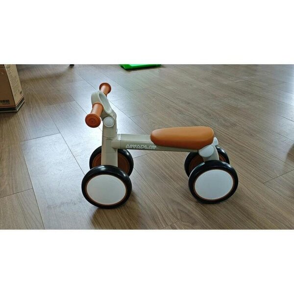 Balance Bike, Lightweight Baby Balance Bike with Foldable Design, Adjustable Seat, No Pedal for 1-2 Years, Cream White