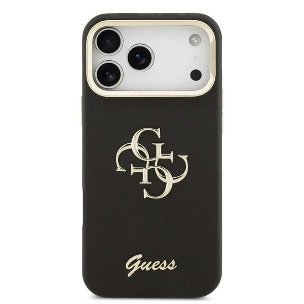 Guess PU Grained 4G Logo Stand Camera Frame Case for iPhone 17 Pro Max 6.9" Brown - GUHCP17XPCS4GSW