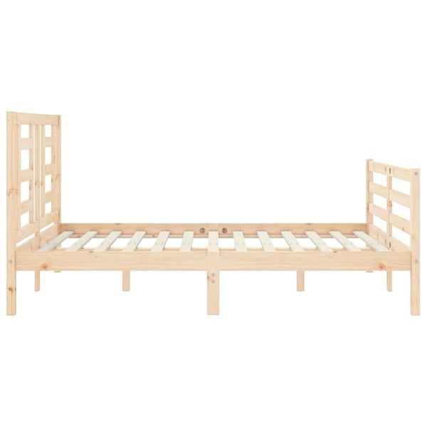 Berkfield Bed Frame with Headboard Small Double Solid Wood