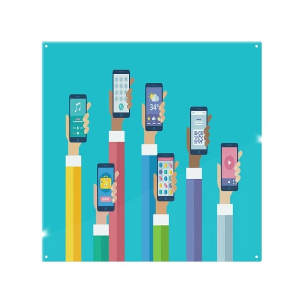 Benjamin Tate Design Hands Holding Smart Phones Splash Back