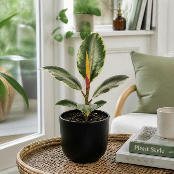 Ficus Belize Pink Rubber Plant 12cm Pot – Variegated Indoor Houseplant The Rose Press Garden