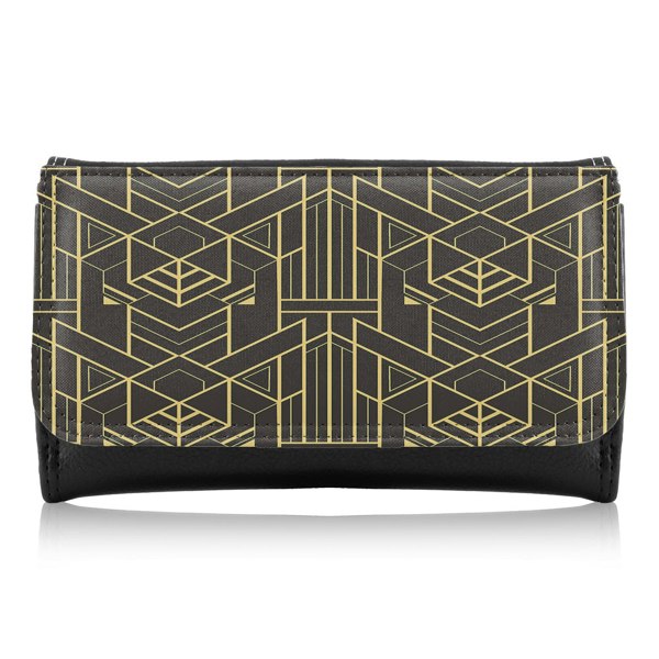 Benjamin Tate Design Golden Lined Shape Maxi Purse