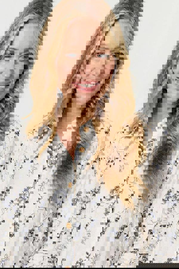 White | Embroidered Detail Long Sleeve Shirt