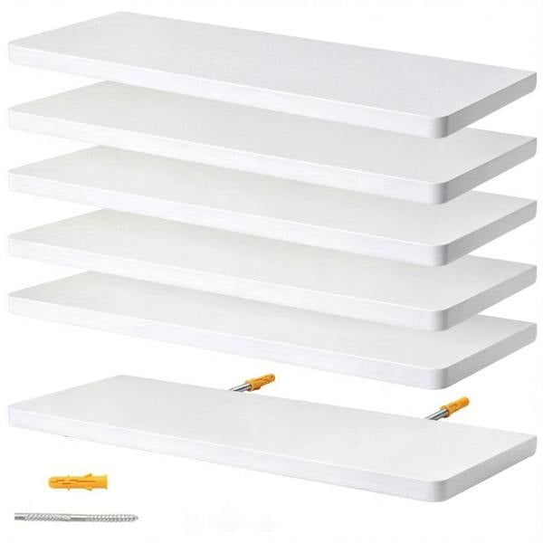 Levede Floating Shelves 6 Pack Modern Wall Shelves White Home and Office