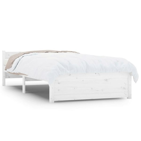 Berkfield Bed Frame White Solid Wood 90x190 cm Single