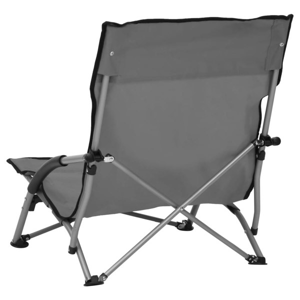 Berkfield Folding Beach Chairs 2 pcs Grey Fabric