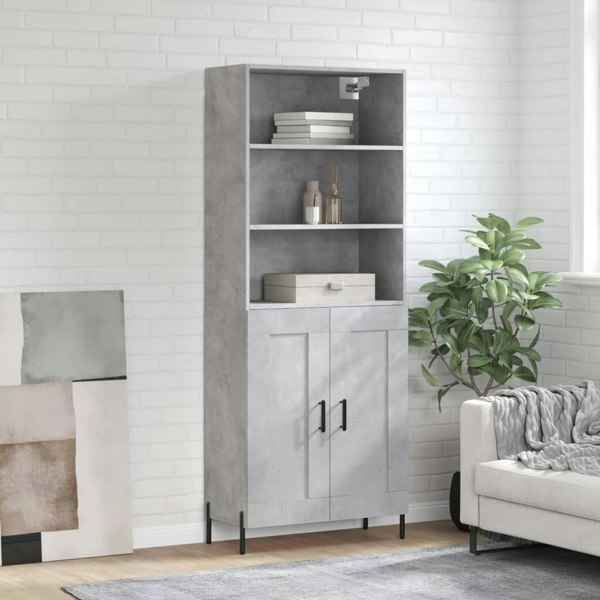 Berkfield Highboard Concrete Grey 69.5x34x180 cm Engineered Wood