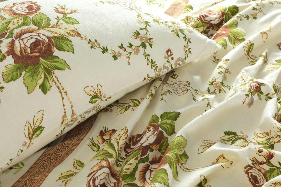 Olivia Flannelette Sheet Set - Natural - Single