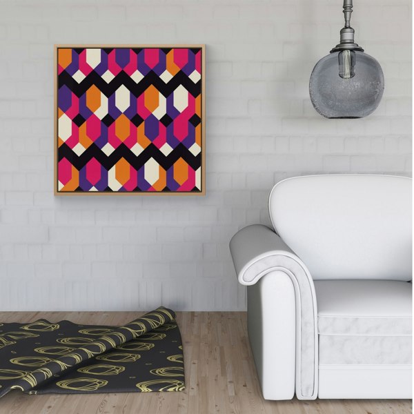 Warren Reed Coloured Abstract Pattern Framed Canvas