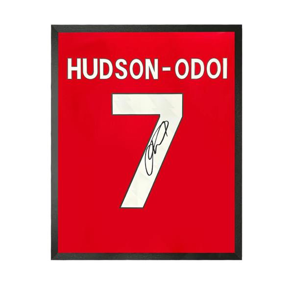 Callum Hudson-Odoi Signed Nottingham Forest Shirt Compact Frame.