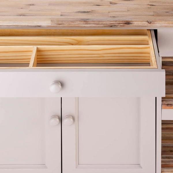 Statement Furniture Florence Kitchen Island with Cupboard and Shelves