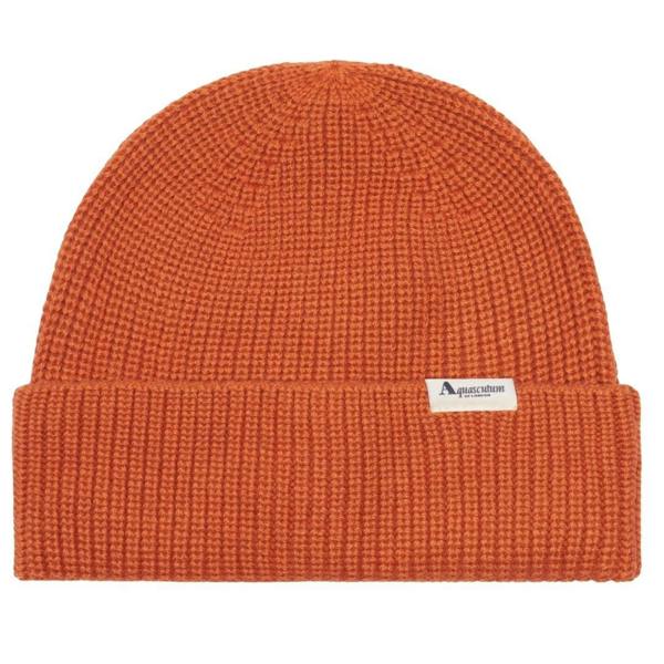 Aquascutum Wool Blend Winter Beanie - Rust Orange - 