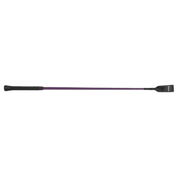 Shires Plain Leather Horse Dressage Whip - Purple