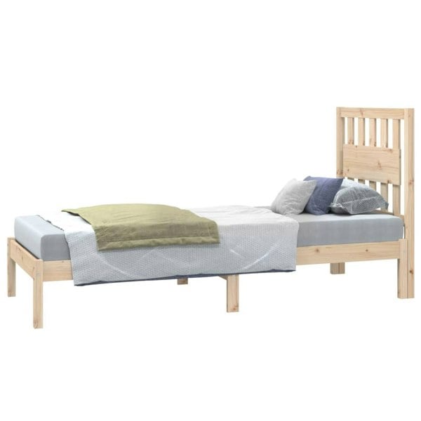 Berkfield Bed Frame Solid Wood Pine 75x190 cm Small Single