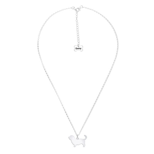 Mylee London Glen Of Imaal Terrier Silhouette Silver Necklace - Personalised