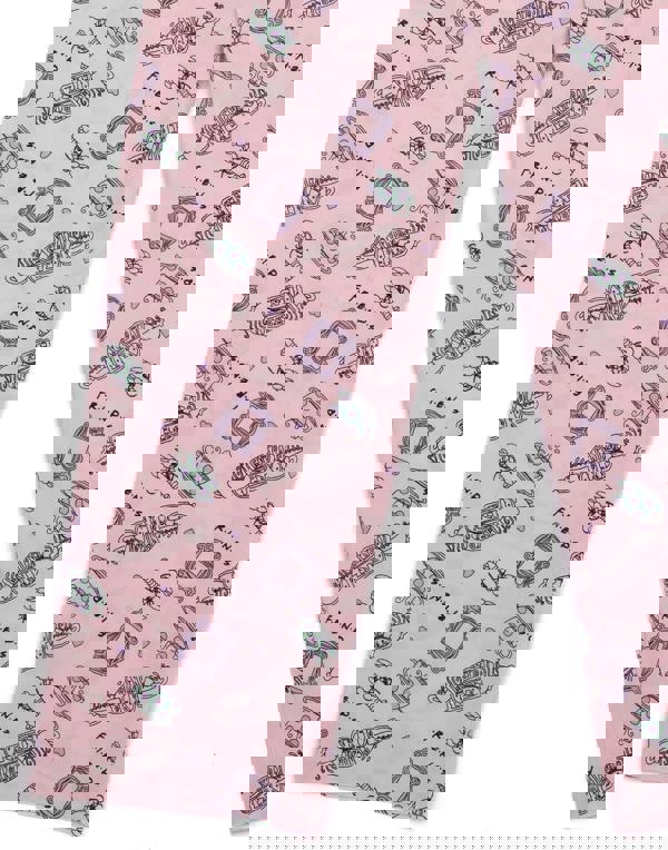 Friends Girls Pink Central Perk Logo Aop Short Sleeve Long Leg Pyjama Set