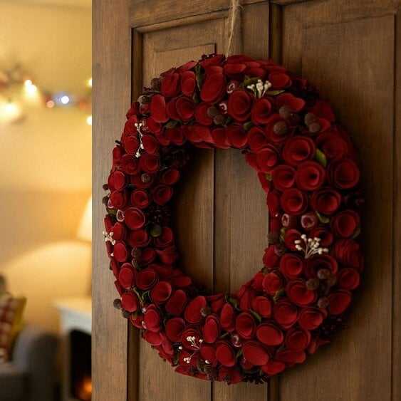 Neo Luxury 50cm Extra Large Red Rose Wreath