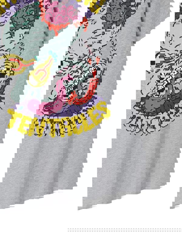 SpongeBob SquarePants Mens Grey Krusty Pants Squidward Aching Tenticles Short Sleeved T-Shirt