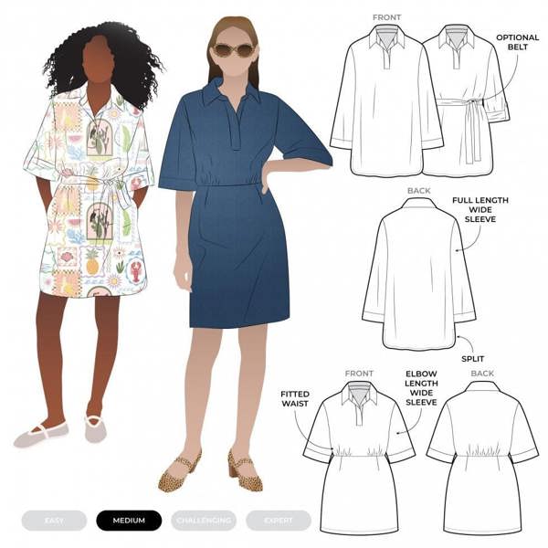 Style Arc Sewing Pattern Beckers Dress - Dresses for Women - Intermediate