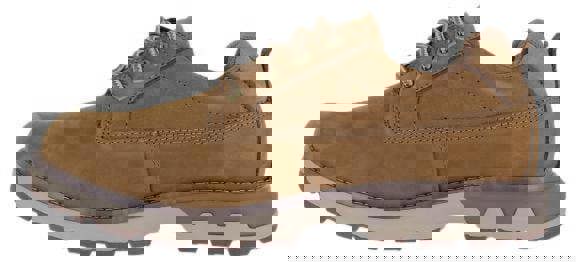 Caterpillar Persue Low Mens Casual Lace Up Leather Trainer Shoes, a brown leather casual sneaker with laces and rugged sole design.