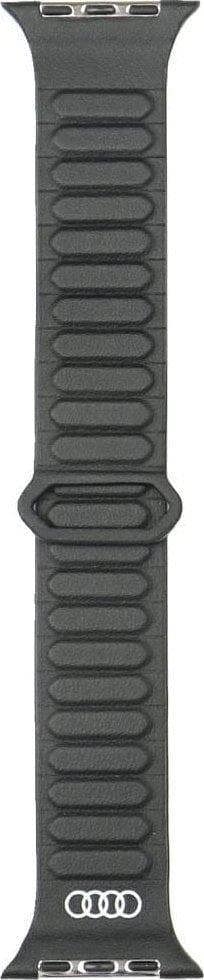 Audi Logo Synthetic Leather Magnetic strap for Apple Watch 44/45/46/49mm Black - AU-SL-AW44-49-GT/D2-BK