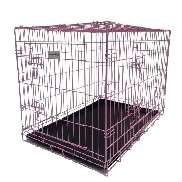 HugglePets Pink / Blue Dog Cage with Plastic Tray