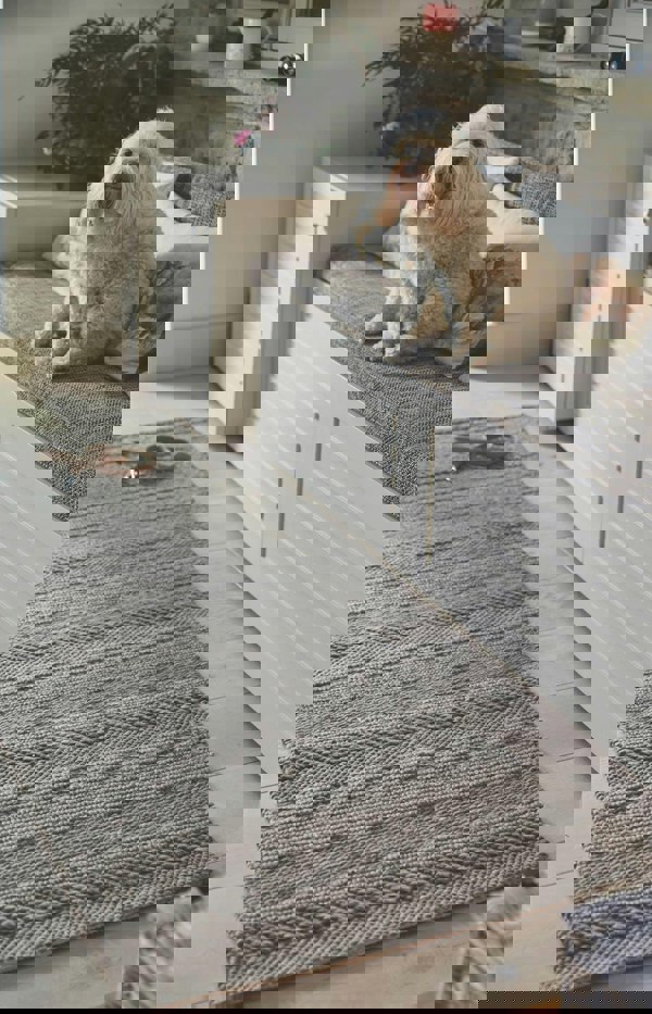 Chunky Natural Grey Knitted Rug | Handwoven Luxury |The Rugs