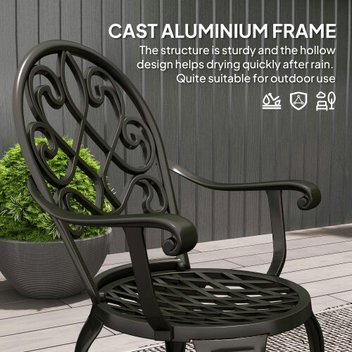 Wyld Haus Ninette Aluminium Black 3 Piece Garden Bistro Set