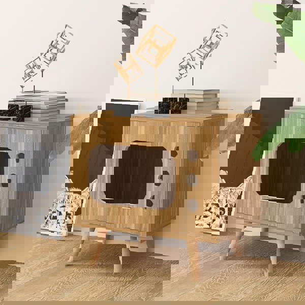 Durame Bedside Table With Pet House, Cat House-Weilai Concept-Weilai Concept