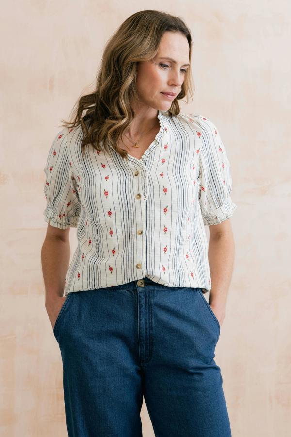 Wren Frill Blouse Ecru