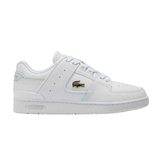 Lacoste Mens Court Cage Leather Trainers - White Gold - 