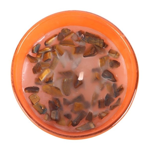 Something Different Capricorn Sandalwood & Jasmine Tigers Eye Scented Candle - Orange/Brown